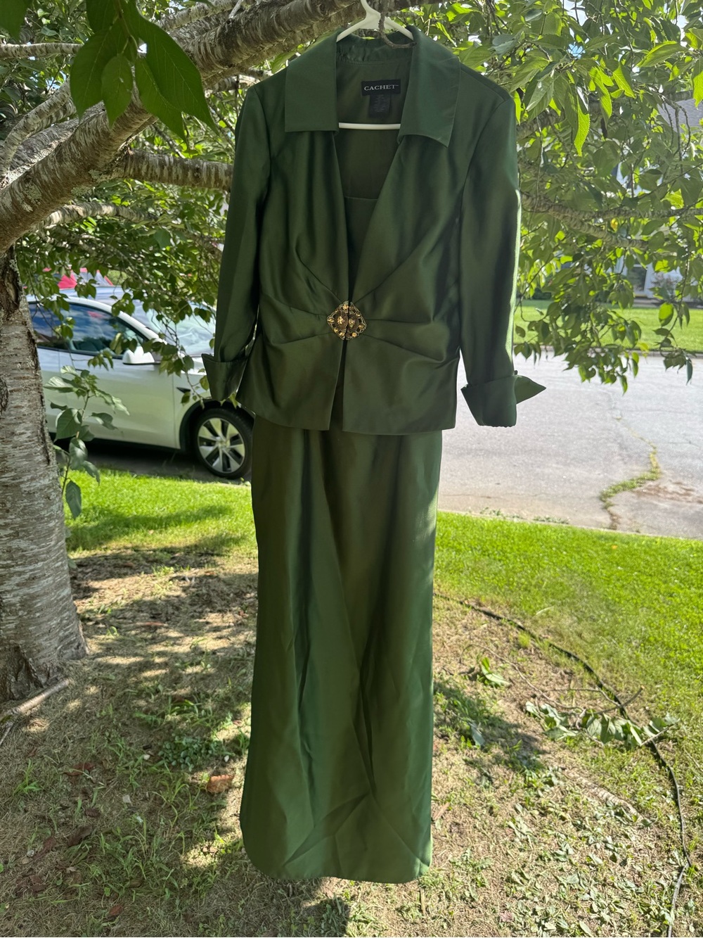 Cache olive green dress